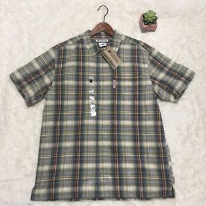 NWT Columbia Shirt Button Up Short Sleeve Plaid